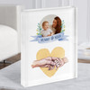 Mummy And Child Holding Hands Baby Toddler Photo Blue Yellow Gift Acrylic Block