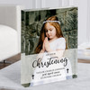 On Your Christening Day Photo Minimal Details Personalised Gift Acrylic Block