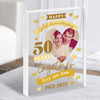 50 Years Together 50th Wedding Anniversary Gold Photo Gift Acrylic Block