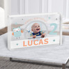 2nd Birthday Boy Cute Owl Photo Personalised Gift Acrylic Block