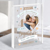 4 Years Together 4th Wedding Anniversary Leather Photo Gift Acrylic Block