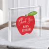 Thank You Teacher Apple Number 1 Square Personalised Gift Acrylic Block
