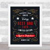 Whiskey Best Dad Ever Gold Red Personalised Wall Art Gift Print
