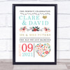 Celebration Floral Heart Day Got Married Wedding Anniversary Gift Print