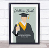 Ginger Hair Graduation Boy With Diploma Personalised Wall Art Gift Print
