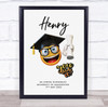 Graduate Smiling Emoji Graduation Personalised Wall Art Gift Print