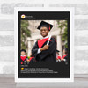 Graduation Congratulation Black Insta Style Photo Personalised Gift Print