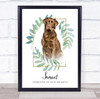 Chocolate Labrador Dog Pet Memorial Forever In Our Hearts Gift Print