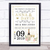 Special Milestones Champagne Wedding Anniversary Date Married Gift Print