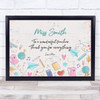 School Elements Thank You Teacher Personalised Wall Art Gift Print