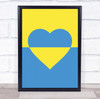 Ukraine Heart Flag Bright Support Ukraine Personalised Wall Art Gift Print