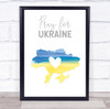 Pray For Ukraine Country Heart Flag Personalised Wall Art Gift Print