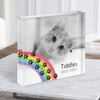 Rainbow Paws Animal Pet Dog Cat Memorial Photo Square Gift Acrylic Block