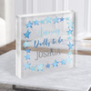 Amazing Daddy To Be Blue Star Square Personalised Gift Acrylic Block
