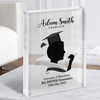 Black And White Silhouette Of Man With Graduation Hat Gift Acrylic Block