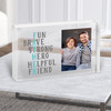 Father Description Text Photo Blue Personalised Gift Acrylic Block