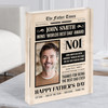 World's Best Dad Newspaper Photo Personalised Gift Acrylic Block