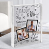Daddy And Me Photo Doodle Father's Day Dad Nursery Birthday Acrylic Block
