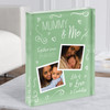 Mummy And Me Baby Photo Doodles Mother's Day Green Birthday Acrylic Block