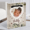 Birth Details Nursery Christening New Baby Leaves Photo Gift Acrylic Block