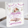 Pink Photo New Baby Birth Details Nursery Christening Gift Acrylic Block