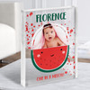 One In A Melon Baby Photo Personalised Children's Gift Acrylic Block
