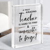 Teacher Hard To Find Quote Script Personalised Gift Acrylic Block