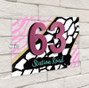 Animal Print Black Gold Light Pink 3D Modern Acrylic Door Number House Sign