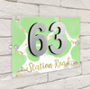 Abstract Gold Splatter Mint Green 3D Modern Acrylic Door Number House Sign