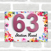 Bright Floral Edging  3D Modern Acrylic Door Number House Sign