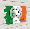 Ireland Irish Flag 3D Modern Acrylic Door Number House Sign