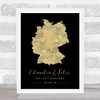 Germany Special Country Date Occasion Black & Gold Personalised Gift Print