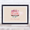 Pink Hearts Wedding Car Anniversary Wedding Date Personalised Gift Print