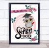 Pink Roses Owl Teacher Personalised Thank You School Personalised Gift Print