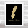 Sweden Special Country Date & Occasion Black & Gold Personalised Gift Print