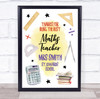 Thanks For Being The Best Maths Teacher Science Personalised Gift Print