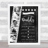Fathers Day Dad Daddy Hero Chalk Effect 5 Photo Personalised Gift Print