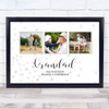 Fathers Day Grandad Photo Silver Faded Hearts Personalised Gift Print