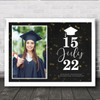 Graduation Celebration Gold Stars Special Date Photo Personalised Gift Print