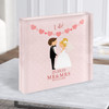 Square Blonde Hair Bride & Brown Hair Groom I Do Personalised Gift Acrylic Block