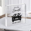 Square Wedding Car Symbol Anniversary Yellow Date Gift Acrylic Block