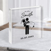 Square Wedding Couple Symbol Anniversary Wedding Personalised Gift Acrylic Block