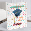 Watercolour Rainbow Congratulations Graduation Hat Gift Acrylic Block