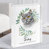 Grey Fluffy Hair Cat Memorial Forever In Our Hearts Gift Acrylic Block