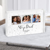 Fathers Day Stepdad Photo Silver Faded Hearts Personalised Gift Acrylic Block