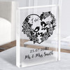 Ornament Heart With Birds Anniversary Wedding Date Gift Acrylic Block