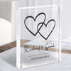 Wedding Couple Names Hearts Simple Special Names Date Gift Acrylic Block