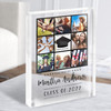 University Graduation Memory 8 Photo White Class Of Gift Acrylic Block