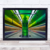 Underground Architecture City long exposure train green Wall Art Print