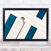 Abstract Blue Lines Grid Lamp Street Light Wall Facade Wall Art Print